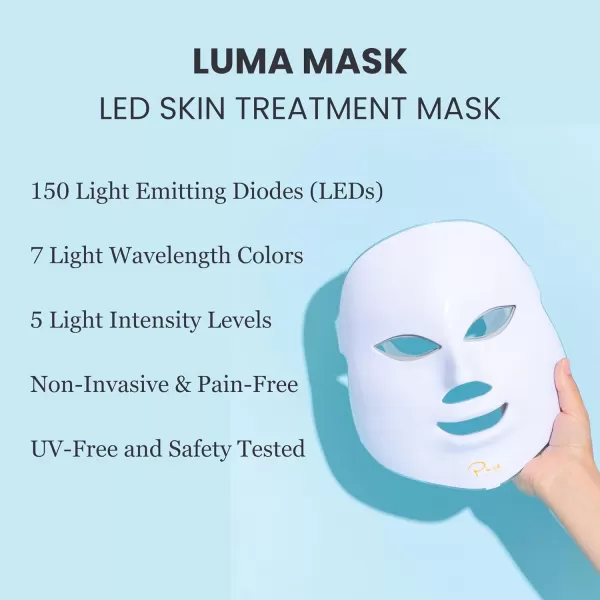 Pure Daily Care Luma Mask LED Skincare Device for the Face  7 Advanced Color Modes  5 Light Intensity Levels  All Skin Types