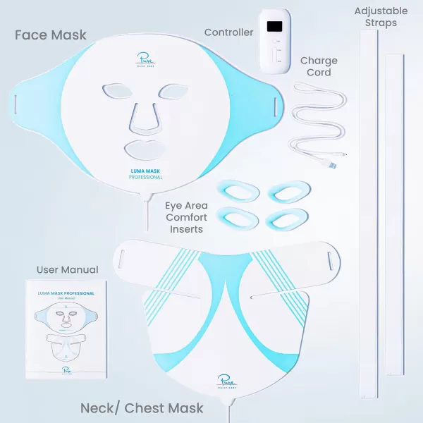 Pure Daily Care Luma Mask PRO l Soft Silicone LED Masks for Face Neck ampamp Decollete l 7 Color Modes I All Skin Types