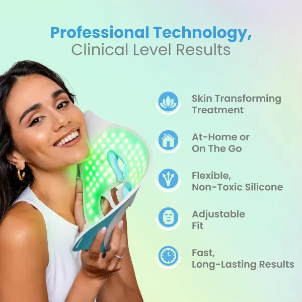 Pure Daily Care Luma Mask PRO l Soft Silicone LED Masks for Face Neck ampamp Decollete l 7 Color Modes I All Skin Types