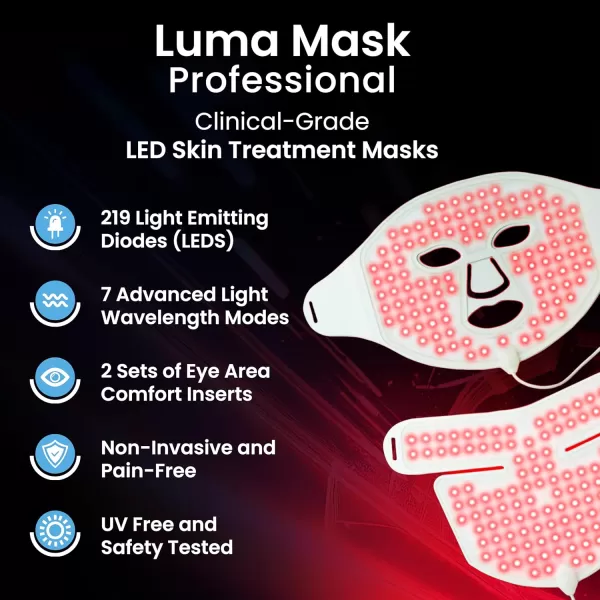 Pure Daily Care Luma Mask PRO l Soft Silicone LED Masks for Face Neck ampamp Decollete l 7 Color Modes I All Skin Types