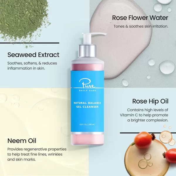 Pure Daily Care Natural Balance Gel Cleanser 8 Oz  Gentle Refreshing ClinicalGrade Clean Beauty Daily Cleanser2 Ounce Pack of 1