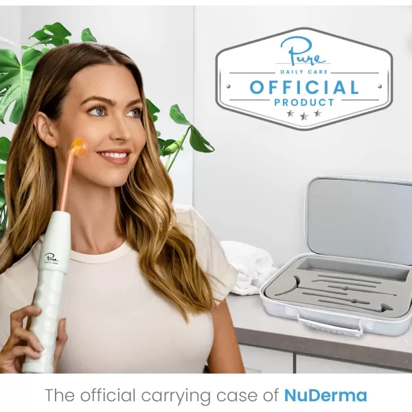 Pure Daily Care NuDerma Official Carrying Case for High Frequency Wand  Holds All Attachments  Portable for Travel  Compatible with All Nuderma Models  Padded Storage and Travel Case