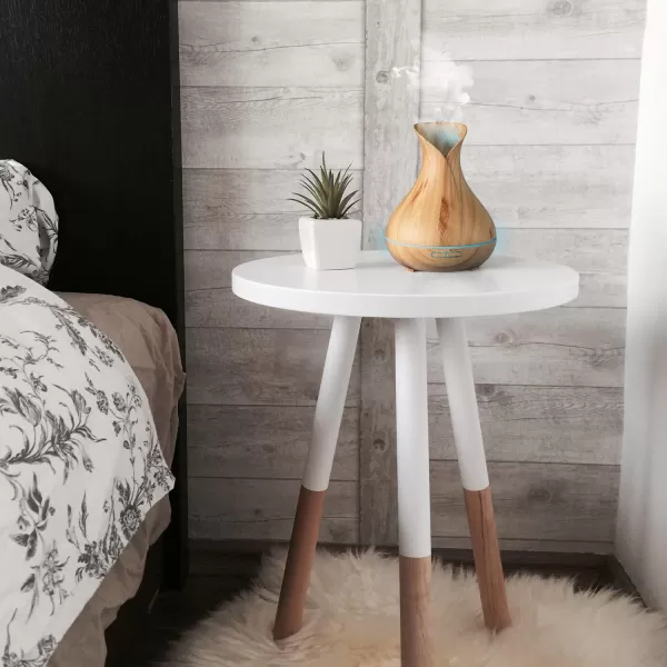 Smart WiFi Wireless Essential Oil Aromatherapy 400ml Ultrasonic Diffuser ampamp Humidifier with Alexa ampamp Google Home Phone App ampamp Voice Control  Create Schedules  LED ampamp Timer Settings Dark BrownLight Brown