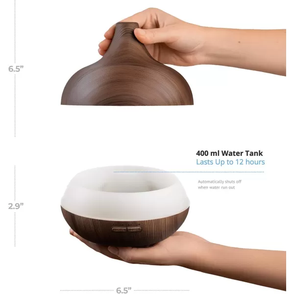 Smart WiFi Wireless Essential Oil Aromatherapy 400ml Ultrasonic Diffuser ampamp Humidifier with Alexa ampamp Google Home Phone App ampamp Voice Control  Create Schedules  LED ampamp Timer SettingsDark