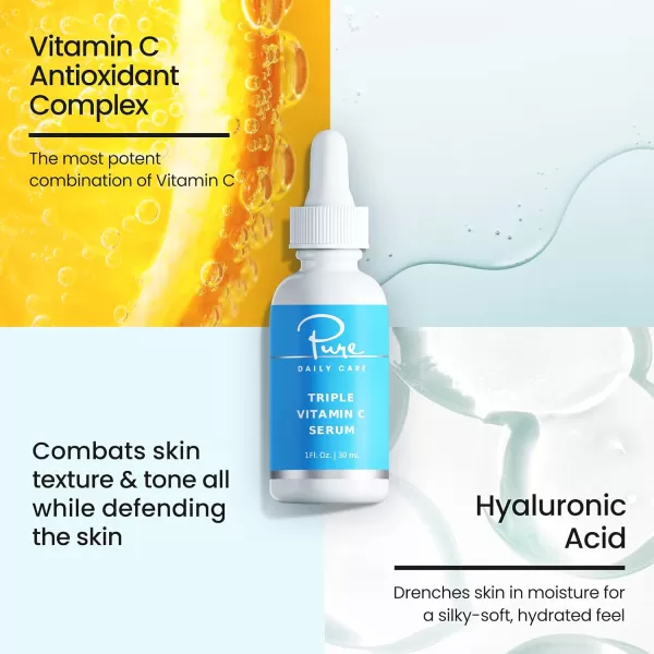 Triple Vitamin C Serum  AntiAging Antioxidant Brightening Clinical Grade Clean Skincare