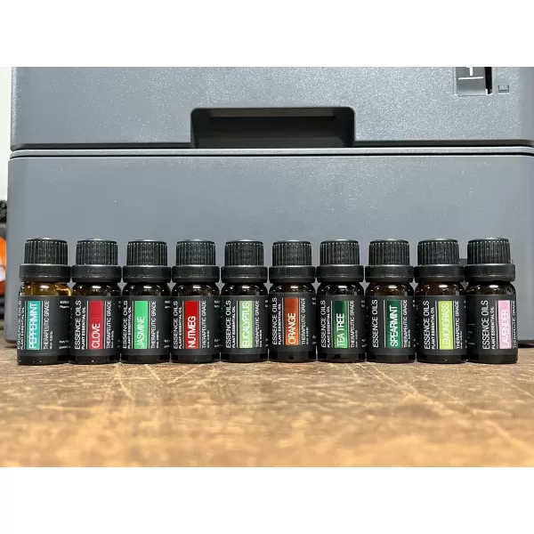 Ultimate Aromatherapy Diffuser ampamp Essential Oil Set  Ultrasonic Top 10 Oils Modern with 4 Timer 7 Ambient Light Settings Therapeutic Grade LavenderWood Grain  10 Plant Oils