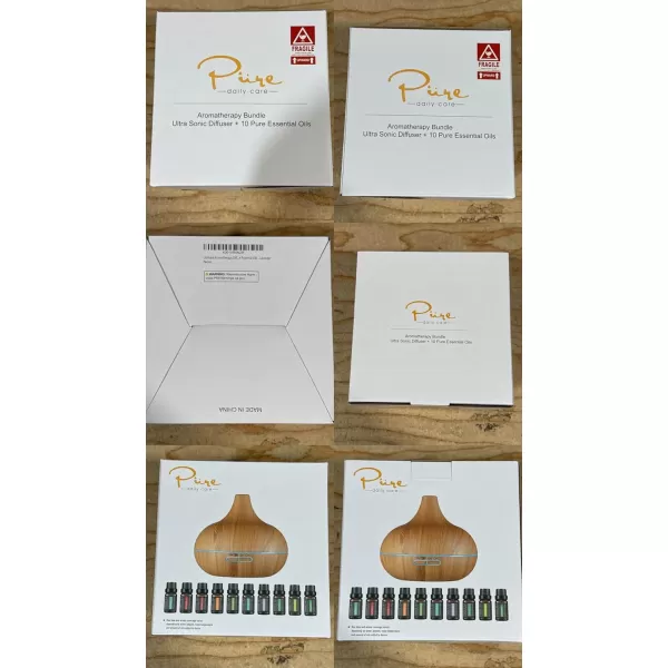 Ultimate Aromatherapy Diffuser ampamp Essential Oil Set  Ultrasonic Top 10 Oils Modern with 4 Timer 7 Ambient Light Settings Therapeutic Grade LavenderWood Grain  10 Plant Oils