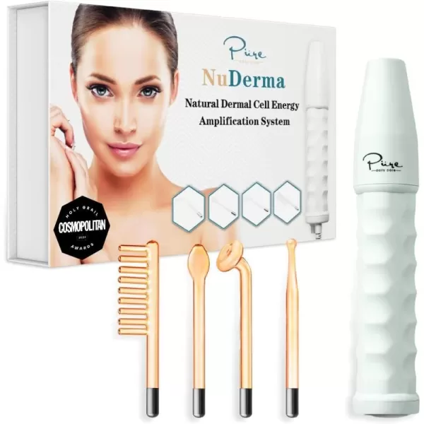NuDerma Portable Handheld Skin Therapy Wand Machine wNeon  AntiAging  Skin Tightening  Wrinkle Reducing  Dark Circles  Clarifying  Hair ampamp Scalp Stimulator