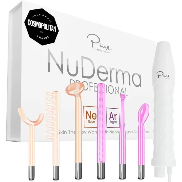 NuDerma Professional Skin Therapy Wand  Portable Skin Therapy Machine with 6 Neon ampamp Argon Wands  Boost Your Skin  Clear Firm ampamp Tighten