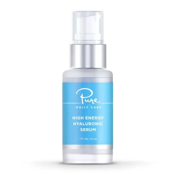 Pure Daily Care High Energy Hyaluronic Serum 1oz  Hydrating Clinical Grade Hyaluronic Acid Serum1 Fl Oz Pack of 1