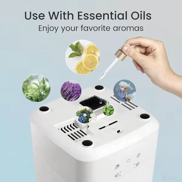 Ultrasonic Warm and Cool Mist Humidifier  Whisper Quiet 5L Top Fill Vaporizer for Baby and Childrens Bedroom Large Rooms Essential Oil Diffuser with AutoOff
