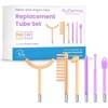 image:imageNuDerma Replacement Glass Tube Set  Official Neon amp Argon High Frequency Wand Attachments for NuDerma Professional Skin Therapy Device  6 Tubes for Face Body amp ScalpPro Set 6 pieces