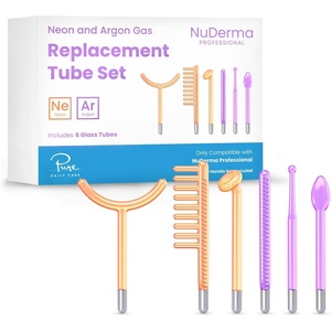 image:imageNuDerma Replacement Glass Tube Set  Official Neon amp Argon High Frequency Wand Attachments for NuDerma Professional Skin Therapy Device  6 Tubes for Face Body amp ScalpPro Set 6 pieces