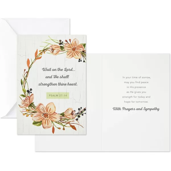 DaySpring Assorted Religious Sympathy Cards Floral Wreaths 12 Cards with EnvelopesFloral Wreaths