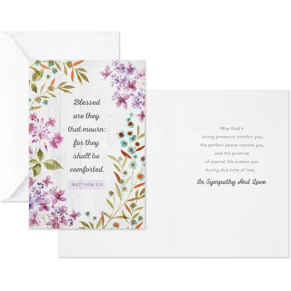 DaySpring Assorted Religious Sympathy Cards Floral Wreaths 12 Cards with EnvelopesFloral Wreaths