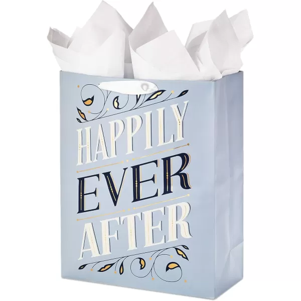 Hallmark 15quot Extra Large Gift Bag with Tissue Paper Two Hearts One Love Black and Gold for Weddings Anniversaries Engagements and MoreBlue  Navy