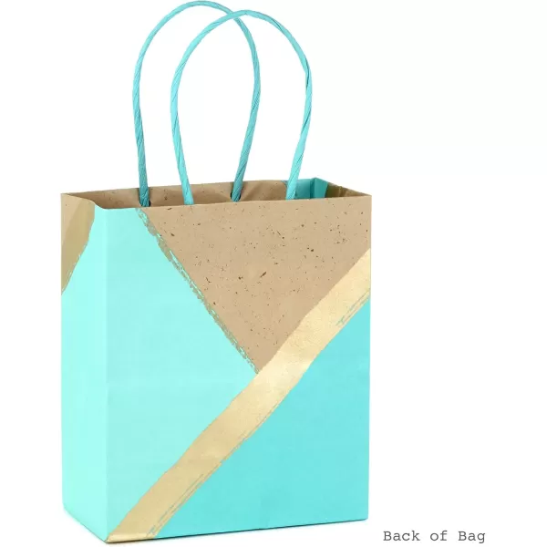 Hallmark 6quot Small Paper Gift Bags Pack of 8  Kraft Turquoise ampamp Mint for Easter Birthdays Weddings Mothers Day Baby Showers Bridal Showers Care Packages Any Occasion