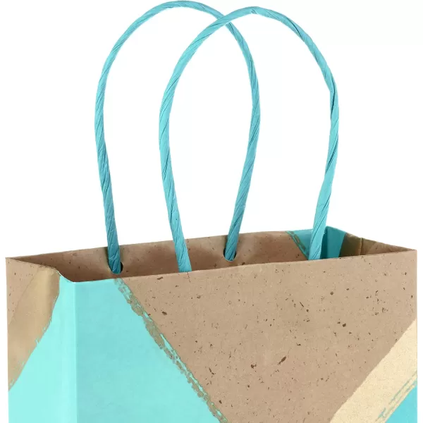 Hallmark 6quot Small Paper Gift Bags Pack of 8  Kraft Turquoise ampamp Mint for Easter Birthdays Weddings Mothers Day Baby Showers Bridal Showers Care Packages Any Occasion