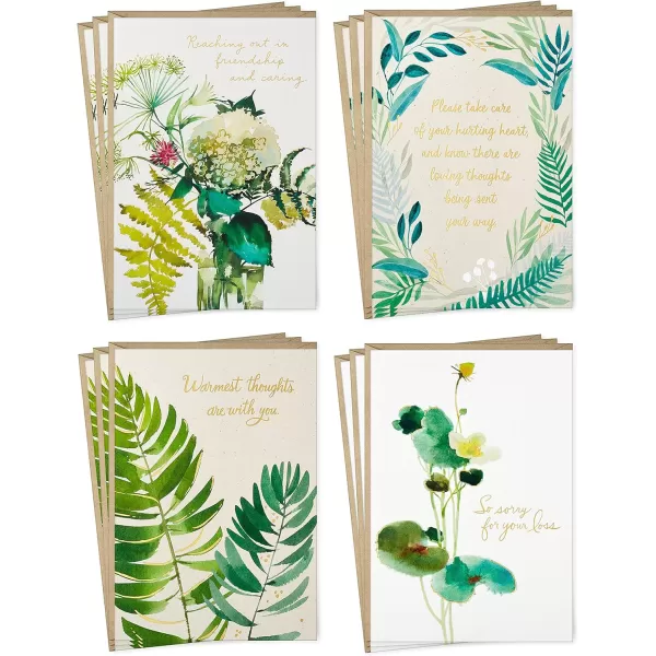 Hallmark Assorted Sympathy Cards Flowers 12 Cards and EnvelopesSympathy Cards  Cards Assortment