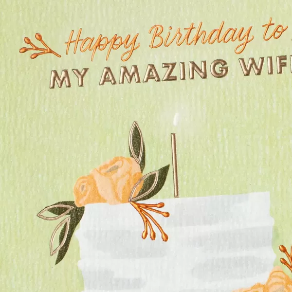 Hallmark Birthday Card or Anniversary Card for Wife In Love and LuckyBirthday Cake