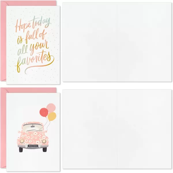 Hallmark Cute Greeting Card Assortment 16 Blank Cards with Envelopes 4 Designs for Birthdays Galentines Day Thinking of You