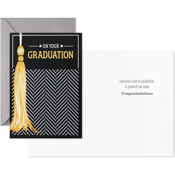 Hallmark Graduation Cards Assortment Black and Gold Congratulations Grad 12 Cards and Envelopes 4 DesignsCongratulations Grad