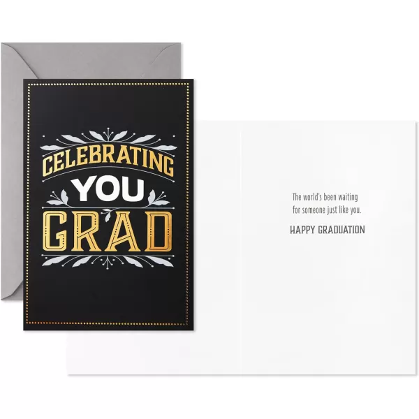 Hallmark Graduation Cards Assortment Black and Gold Congratulations Grad 12 Cards and Envelopes 4 DesignsCongratulations Grad