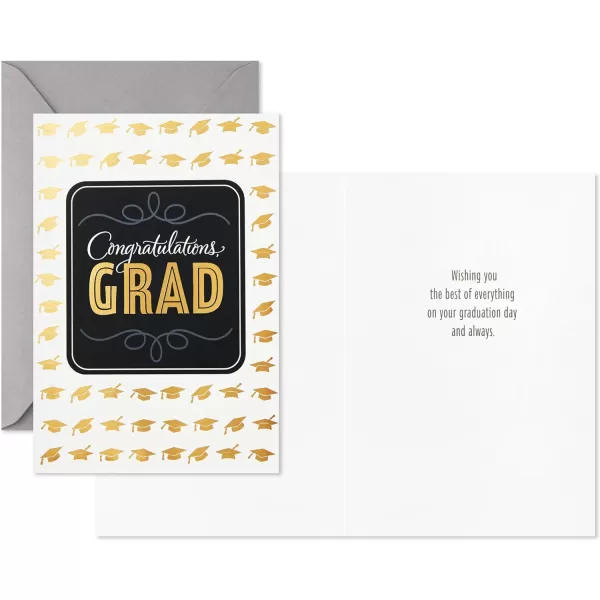 Hallmark Graduation Cards Assortment Black and Gold Congratulations Grad 12 Cards and Envelopes 4 DesignsCongratulations Grad