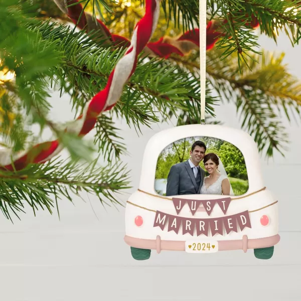 Hallmark Keepsake Christmas Ornament 2024 Tiers of Joy Wedding Cake Porcelain Gift for CoupleJust Married Photo Frame