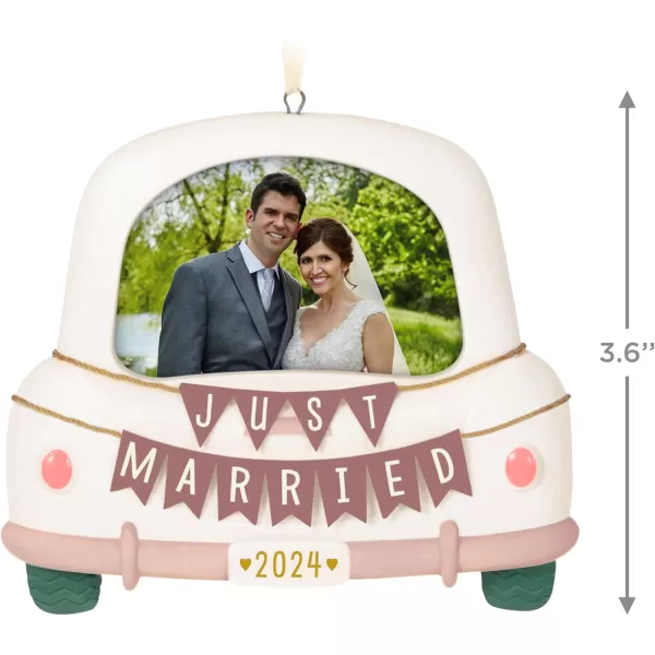 Hallmark Keepsake Christmas Ornament 2024 Tiers of Joy Wedding Cake Porcelain Gift for CoupleJust Married Photo Frame