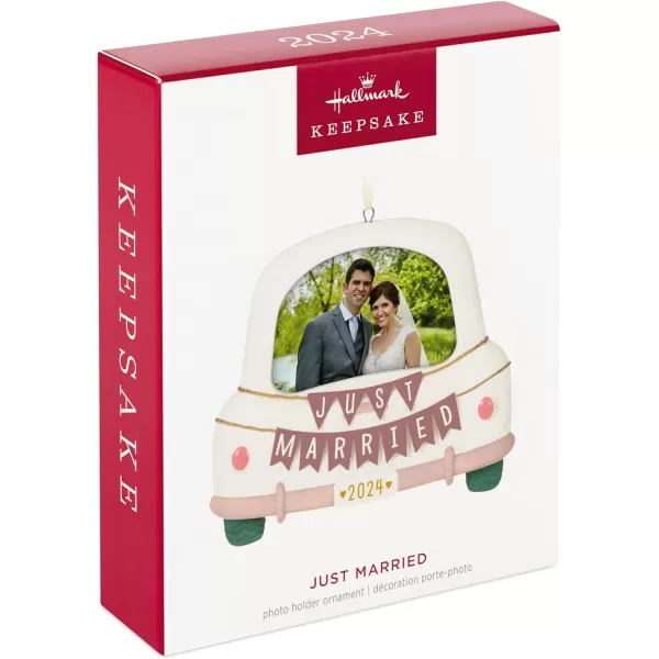 Hallmark Keepsake Christmas Ornament 2024 Tiers of Joy Wedding Cake Porcelain Gift for CoupleJust Married Photo Frame