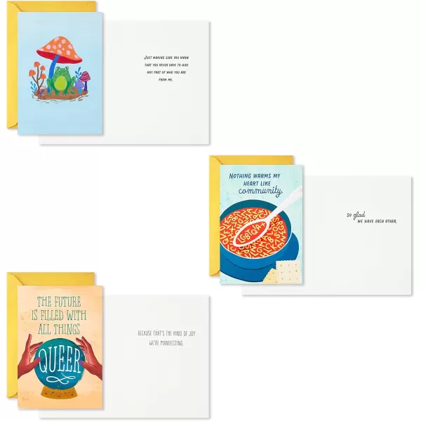 Hallmark LGBTQ Cards Assortment 12 Cards with Envelopes  Stickers Pride Cards Encouragement Cards Friendship Cards