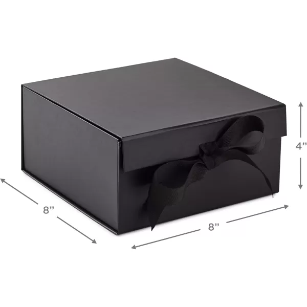 Hallmark Medium Gift Box with Lid and Shredded Paper Fill Black 7 inch Box for Weddings Graduations Birthdays Fathers Day Groomsmen Gifts All OccasionSolid Black