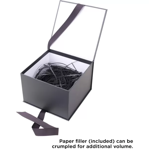 Hallmark Medium Gift Box with Lid and Shredded Paper Fill Gray 7 inch Box for Weddings Graduations Birthdays Fathers Day Groomsmen Gifts All OccasionCoal