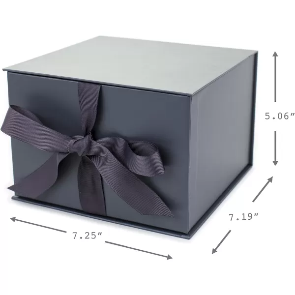 Hallmark Medium Gift Box with Lid and Shredded Paper Fill Gray 7 inch Box for Weddings Graduations Birthdays Fathers Day Groomsmen Gifts All OccasionCoal