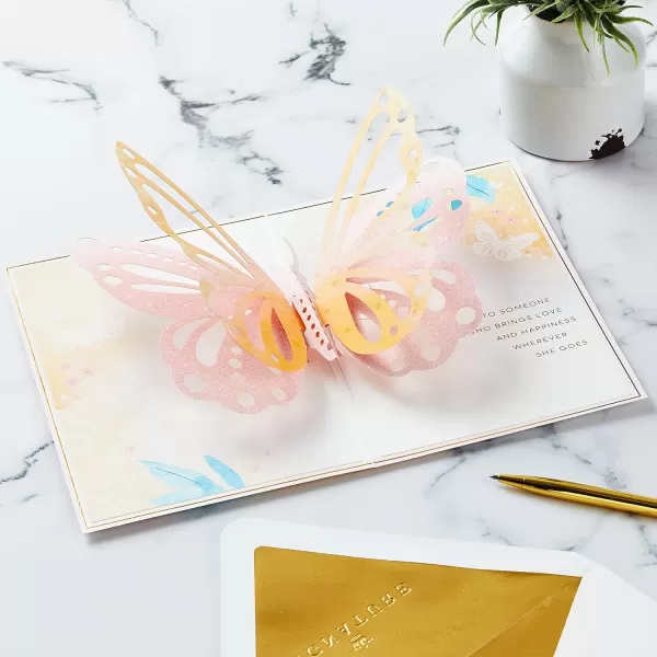 Hallmark Signature Pop Up Mothers Day Card or Birthday Card for Women Her Wife ButterflyPop Up  Butterfly