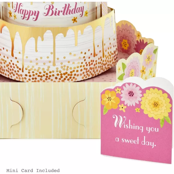 Hallmark Signature Pop Up Mothers Day Card or Birthday Card for Women Her Wife ButterflyPop Up  Pink and Gold Birthday Cake