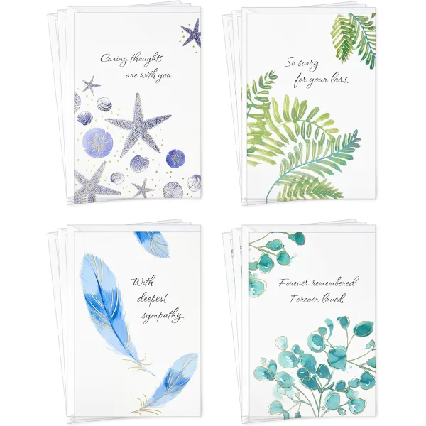 Hallmark Sympathy Cards Assortment Watercolor Nature 12 Assorted Thinking of You Cards with EnvelopesThoughts