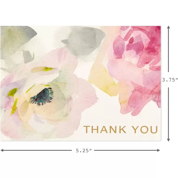 Hallmark Thank You Cards Watercolor Flowers 10 Cards with EnvelopesWatercolor Flowers