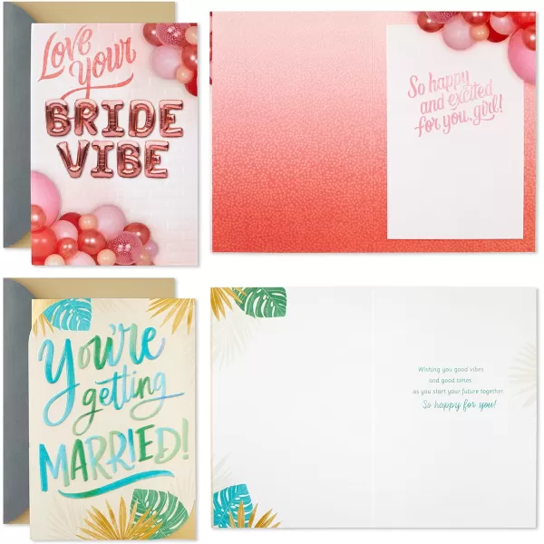 Hallmark Wedding Cards Assortment 5 Cards with EnvelopesEngagement Congratulations  Bachelorette  Bridal Shower  Wedding