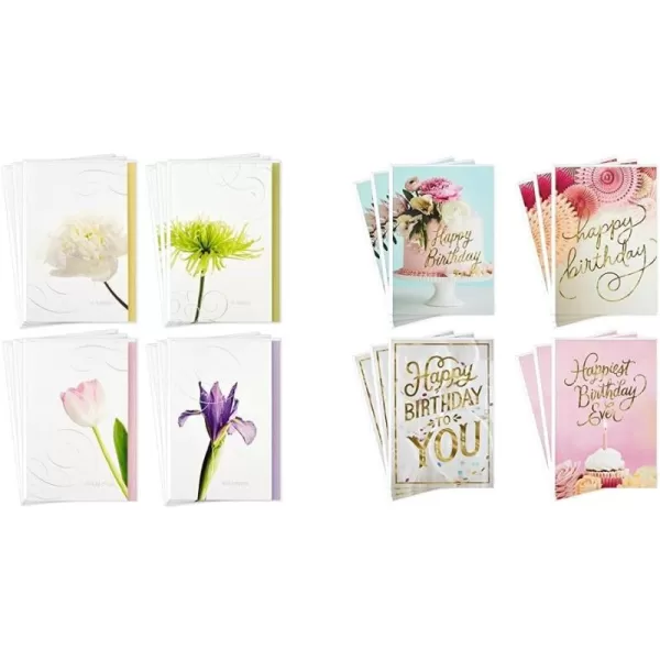 Hallmark Assorted Sympathy Cards Flowers 12 Cards and EnvelopesSympathy Cards  Birthday Cards  12 Cards