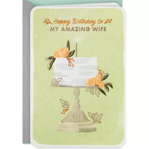 Hallmark Birthday Card or Anniversary Card for Wife In Love and LuckyBirthday Cake