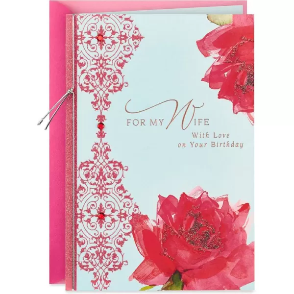 Hallmark Birthday Card or Anniversary Card for Wife In Love and LuckyRed  Blue