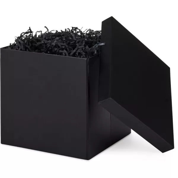 Hallmark Medium Gift Box with Lid and Shredded Paper Fill Black 7 inch Box for Weddings Graduations Birthdays Fathers Day Groomsmen Gifts All OccasionBlack