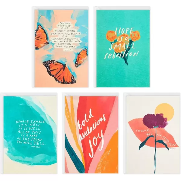 Hallmark Morgan Harper Nichols Pack of 3 Assorted Encouragement Cards Thinking of You Cards Friendship Cards Uplifting AffirmationsUplifting Affirmations  Pack of 5