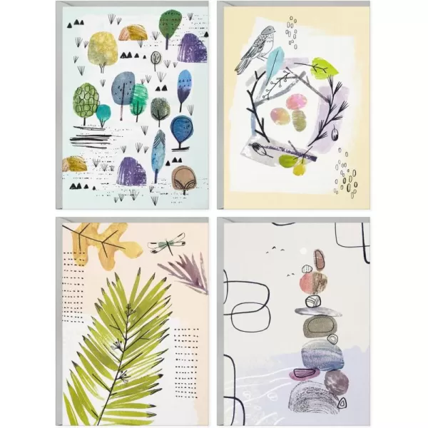 Hallmark Nature Note Card Assortment 48 Blank Cards with Envelopes Artistic Trees Leaves Birds Rocks