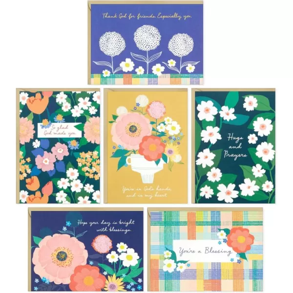 Hallmark Religious Floral Note Card Assortment 24 Blank Cards with Envelopes Hugs and Prayers Youre A Blessing