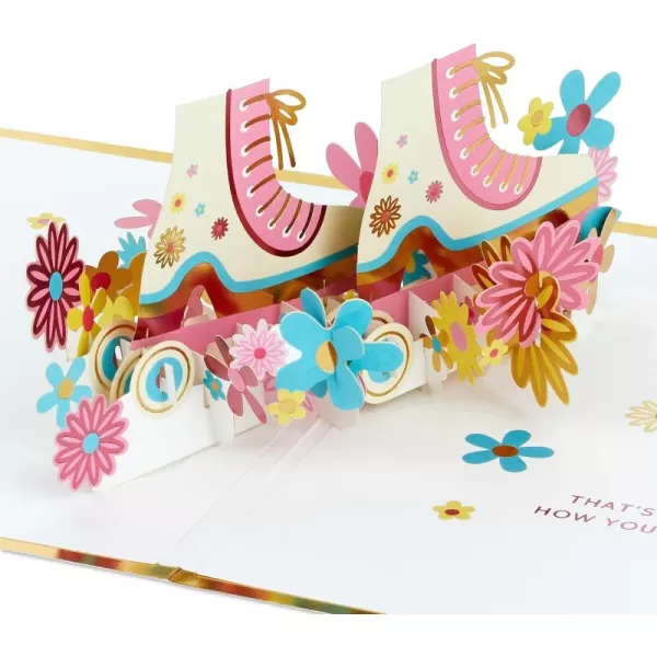 Hallmark Signature Pop Up Mothers Day Card or Birthday Card for Women Her Wife ButterflyRoller Skates