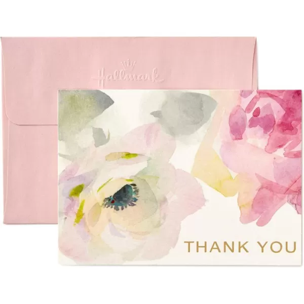 Hallmark Thank You Cards Watercolor Flowers 10 Cards with EnvelopesWatercolor Flowers