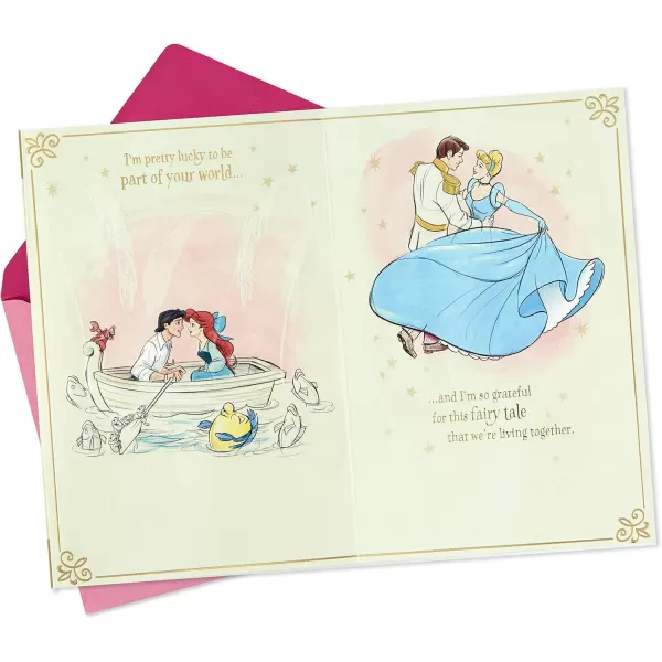 Hallmark Anniversary Card Love Card Romantic Birthday Card for Women Youre the OneDisney  Our Fairy Tale